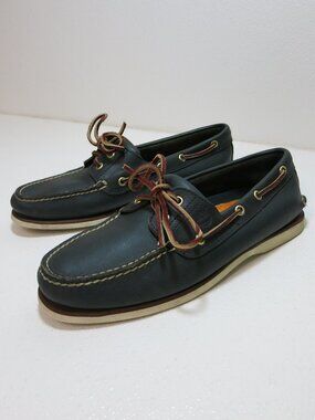 Timberland Two Eyelet Leather Casual Dress Boat Deck Shoes Men's Classic 9.5 M